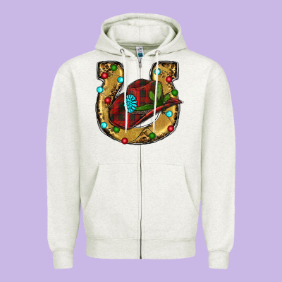 Zipper Hoodie Christmas Horseshoe