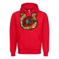 Red Christmas Horseshoe Zipper Hoodie - RanaPortraitStore