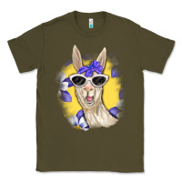 Army Green Llama With Sunglasses Classic Tee - RanaPortraitStore
