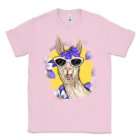 Bubblegum Pink Llama With Sunglasses Classic Tee - RanaPortraitStore