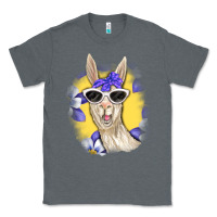 Charcoal Heather Llama With Sunglasses Classic Tee - RanaPortraitStore