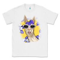 White Llama With Sunglasses Classic Tee - RanaPortraitStore
