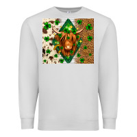 Dove Grey St. Patrick's Day Highland cow Premium Sweatshirt - Neo Western
