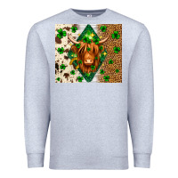 Heather Grey St. Patrick's Day Highland cow Premium Sweatshirt - Neo Western
