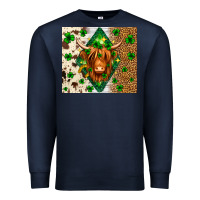Navy St. Patrick's Day Highland cow Premium Sweatshirt - Neo Western