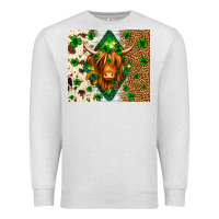 Oatmeal Heather St. Patrick's Day Highland cow Premium Sweatshirt - Neo Western