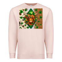 Pale Pink St. Patrick's Day Highland cow Premium Sweatshirt - Neo Western