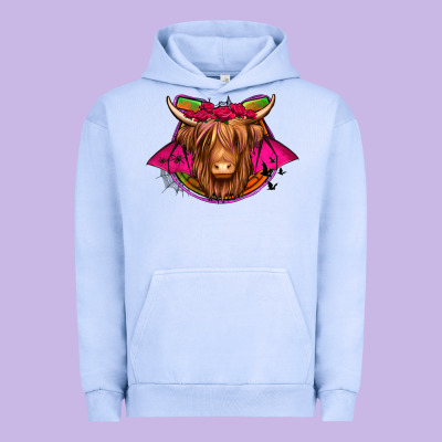 Halloween Highland Cow Horseshoe Urban Hoodie Designed By Jasminsmagicworld