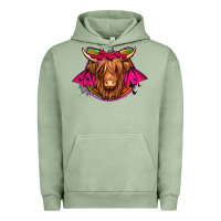 Pigment Oil Green halloween highland cow horseshoe Urban Hoodie - Jasminsmagicworld
