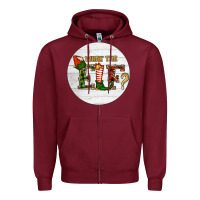 Burgundy What The Elf Christmas Zipper Hoodie - RanaPortraitStore