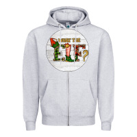 Heather Grey What The Elf Christmas Zipper Hoodie - RanaPortraitStore