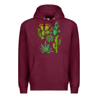 Burgundy watercolor cactus bundle preview Premium Hoodie - BarkalooDesign