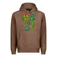 Chestnut watercolor cactus bundle preview Premium Hoodie - BarkalooDesign