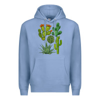 Colony Blue watercolor cactus bundle preview Premium Hoodie - BarkalooDesign
