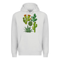Dove Grey watercolor cactus bundle preview Premium Hoodie - BarkalooDesign