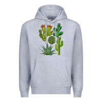 Heather Grey watercolor cactus bundle preview Premium Hoodie - BarkalooDesign