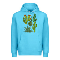 Ocean Blue watercolor cactus bundle preview Premium Hoodie - BarkalooDesign