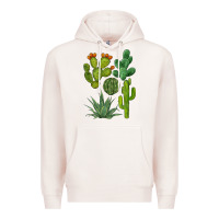 Pale Pink watercolor cactus bundle preview Premium Hoodie - BarkalooDesign