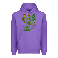 Purple watercolor cactus bundle preview Premium Hoodie - BarkalooDesign