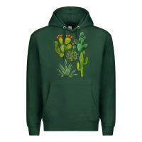 Sports Green watercolor cactus bundle preview Premium Hoodie - BarkalooDesign