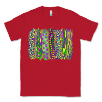 Red Mardi Gras Leopard Beads Brushstrokes Classic Tee - RanaPortraitStore
