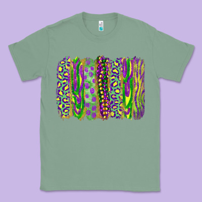 Mardi Gras Leopard Beads Brushstrokes Classic Tee Designed By Ranaportraitstore