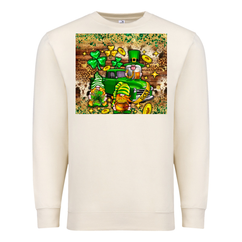 St. Patrick's Day Gnomies Truck Tumbler Premium Sweatshirt by Neo Western | Teevron