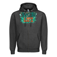 Charcoal Heather doctor life Zipper Hoodie - texasbilliewilder