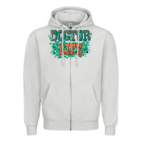 Dove Grey doctor life Zipper Hoodie - texasbilliewilder