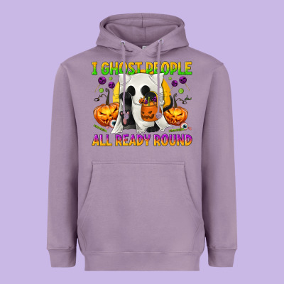 I Ghost People All Ready Round Heavyweight Hoodie Designed By Texasbilliewilder