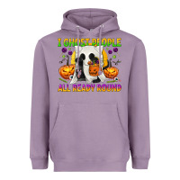 Lavender I Ghost People All Ready Round Heavyweight Hoodie - texasbilliewilder