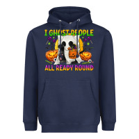 Navy I Ghost People All Ready Round Heavyweight Hoodie - texasbilliewilder