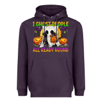Plum I Ghost People All Ready Round Heavyweight Hoodie - texasbilliewilder