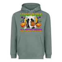 Sage I Ghost People All Ready Round Heavyweight Hoodie - texasbilliewilder