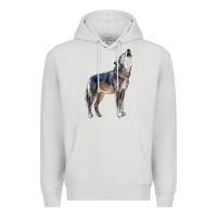 Dove Grey wolf Premium Hoodie - LillyAllenDesigns