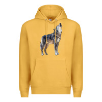 Mustard wolf Premium Hoodie - LillyAllenDesigns