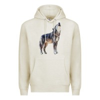 Oatmeal Heather wolf Premium Hoodie - LillyAllenDesigns