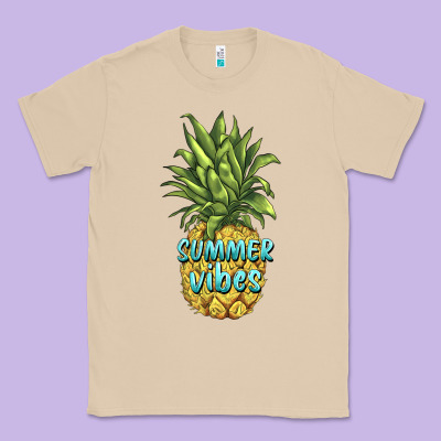 Summer Vibes Pineapple Classic Tee Designed By Barkaloodesign