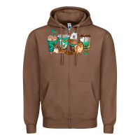 Chestnut dog coffee cups Zipper Hoodie - texasbilliewilder