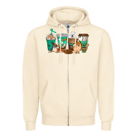 Sandshell dog coffee cups Zipper Hoodie - texasbilliewilder