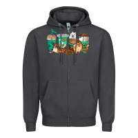 Smoke dog coffee cups Zipper Hoodie - texasbilliewilder