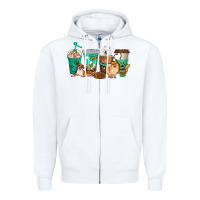 White dog coffee cups Zipper Hoodie - texasbilliewilder