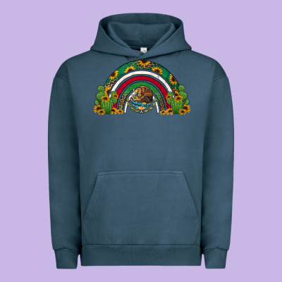 Mexican Flag Cactus And Sunflowers Rainbow Urban Hoodie Designed By Jasminsmagicworld