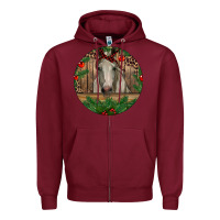 Burgundy Christmas Horse Zipper Hoodie - RanaPortraitStore
