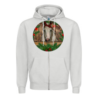 Dove Grey Christmas Horse Zipper Hoodie - RanaPortraitStore