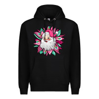 Black pink Christmas Santa Claus sunflower Premium Hoodie - Jasminsmagicworld