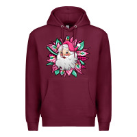 Burgundy pink Christmas Santa Claus sunflower Premium Hoodie - Jasminsmagicworld