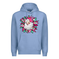 Colony Blue pink Christmas Santa Claus sunflower Premium Hoodie - Jasminsmagicworld