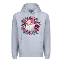 Heather Grey pink Christmas Santa Claus sunflower Premium Hoodie - Jasminsmagicworld