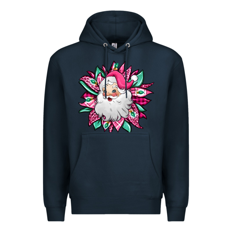 Pink Christmas Santa Claus Sunflower Premium Hoodie by Jasminsmagicworld | Teevron